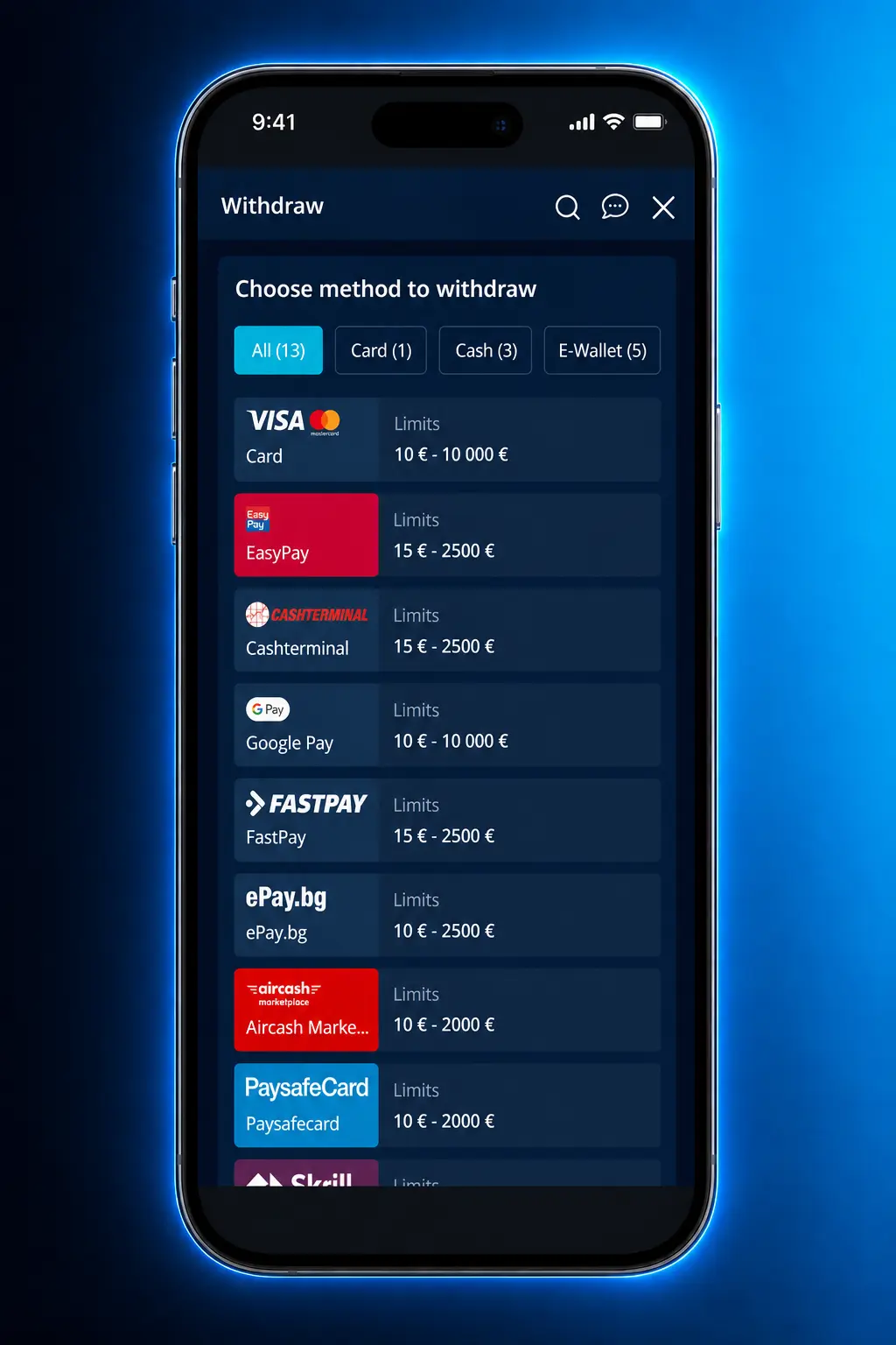 Instrukcja logowania w aplikacji MrBit i wypłaty środków przez AirCash, kartę lub przelew bankowy