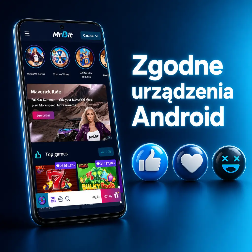 Zgodne urządzenia Android z aplikacją MrBit: Samsung, Xiaomi, Motorola, Google Pixel, OnePlus, Realme, Honor, Oppo