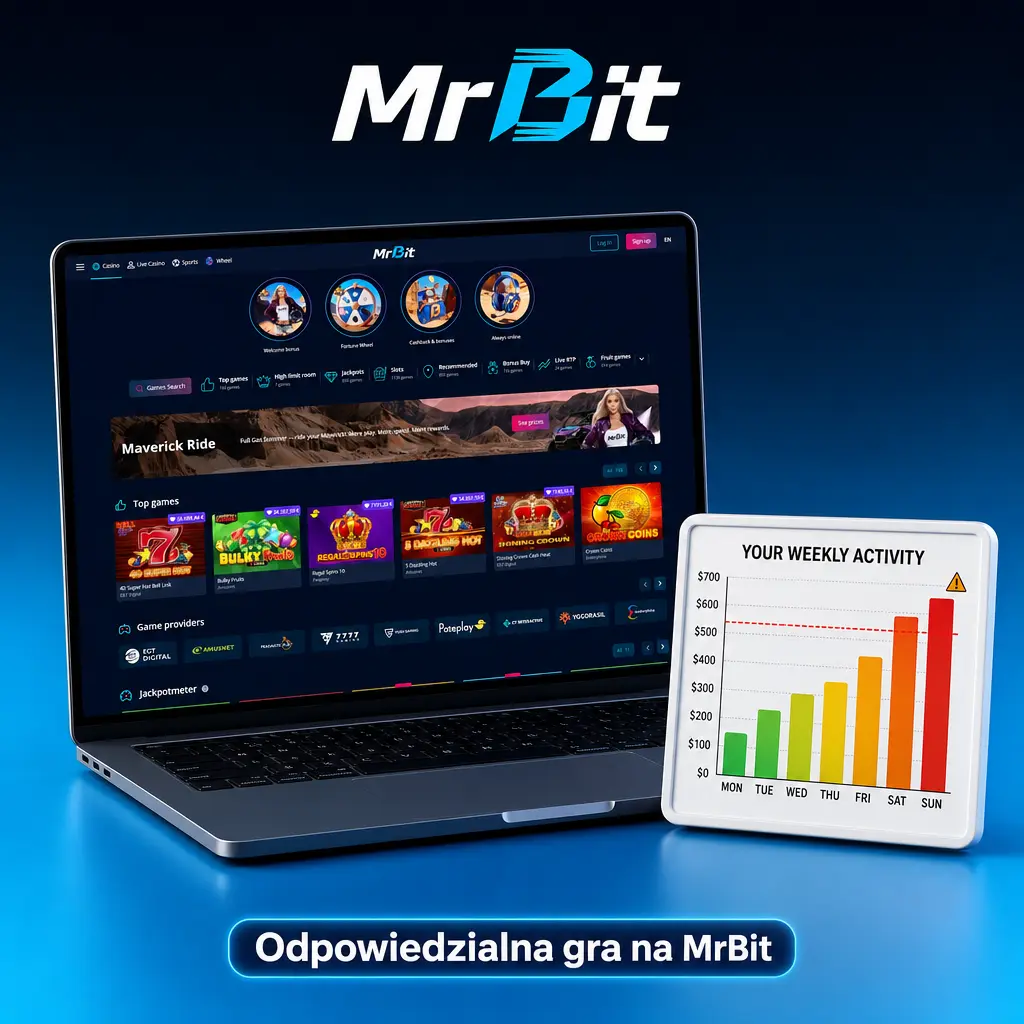 Narzędzia odpowiedzialnej gry na MrBit: limity depozytu, czasu, historia transakcji, time-out i samowykluczenie.