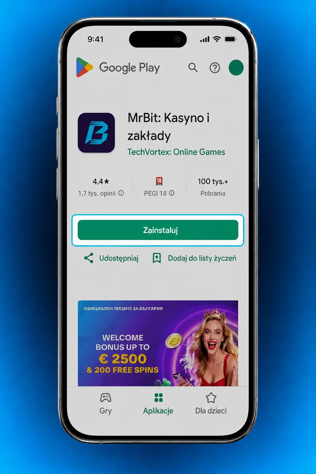 Instrukcja pobierania i instalacji pliku APK MrBit na urządzeniu Android w czterech krokach