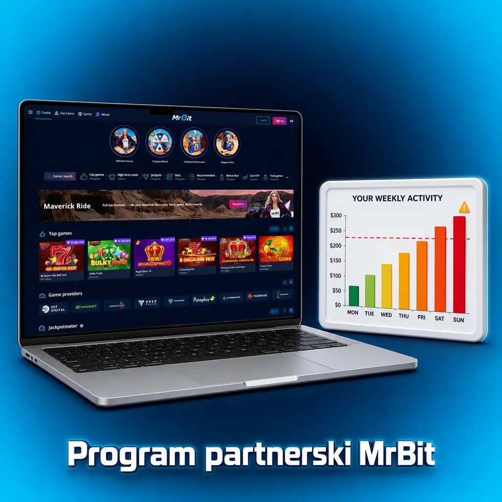 Program partnerski MrBit - prowizja revenue share do 40% za poleconych graczy w panelu partnerskim