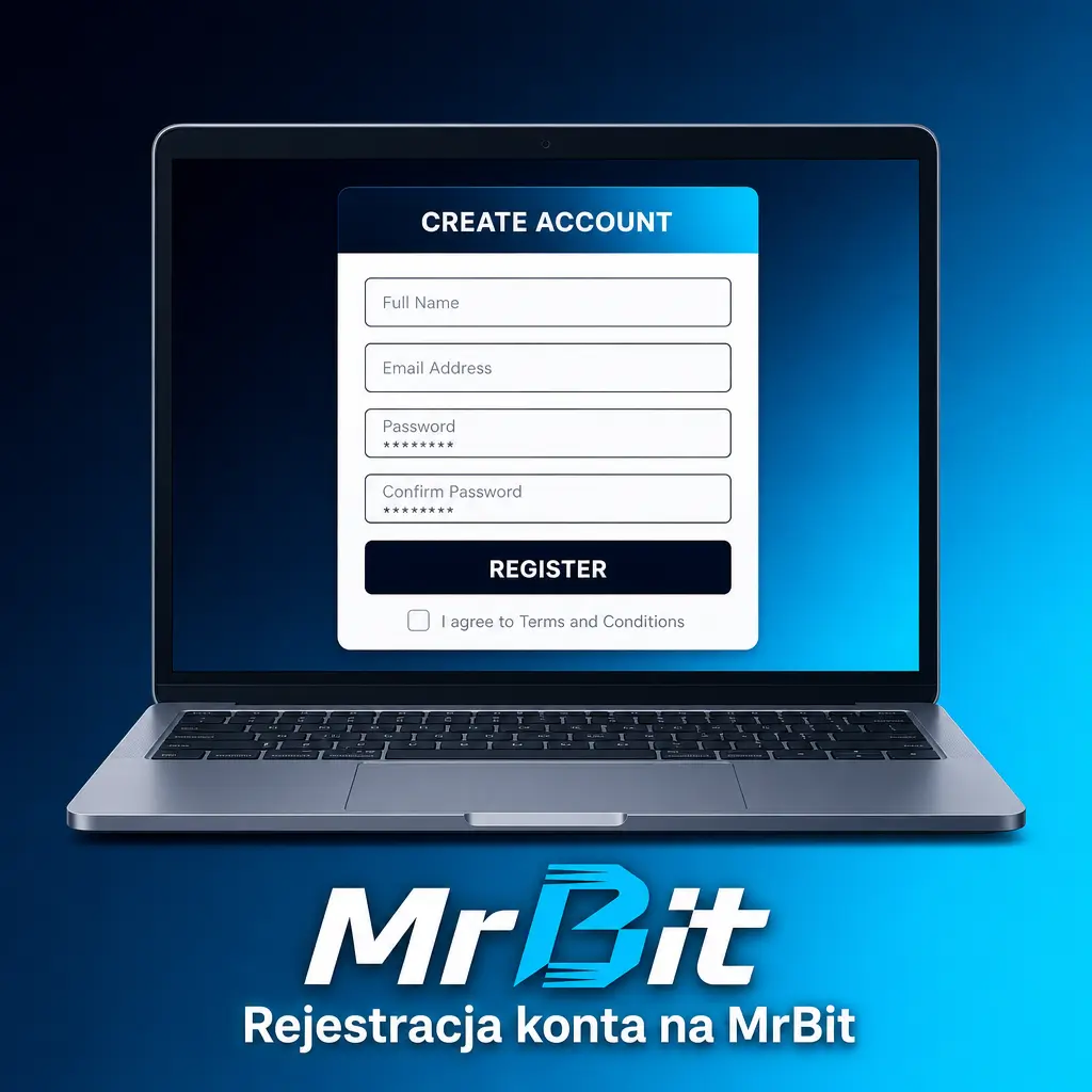 Rejestracja konta na MrBit – formularz zakładania konta z dostępem do zakładów, kasyna i bonusu powitalnego